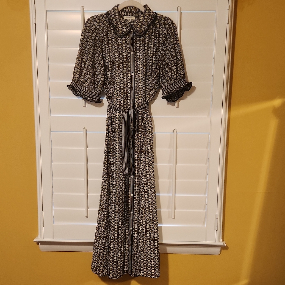 Max Studio Black and White Midi Dress